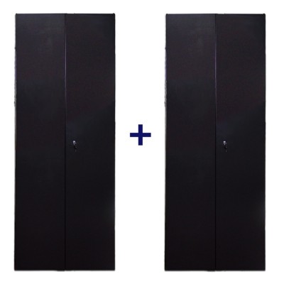 Комплект дверей - металл распашные, 42U, ширина 800мм, черный, передняя дверь распашная металл, задняя дверь распашная металл