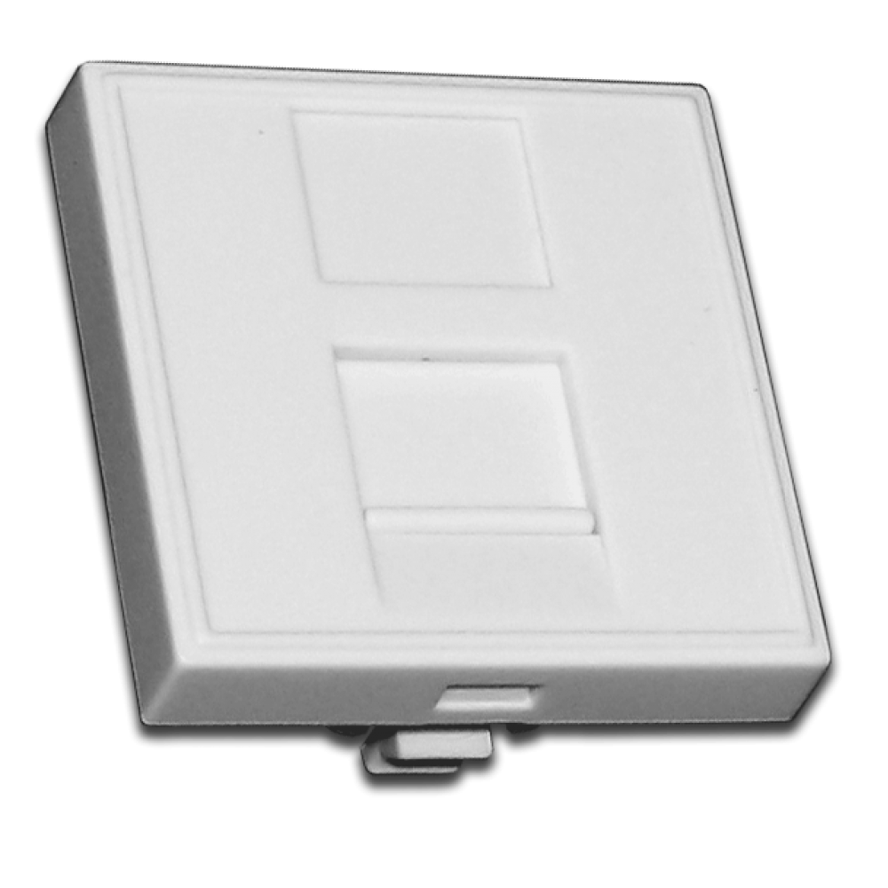 Вставка 45x45 на 1 кейстоун, со шторкой, маркировкой, белая, TWT-SIP-23N-WH