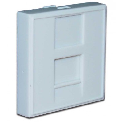 Вставка 45x45 на 1 кейстоун, со шторкой, маркировкой, белая, TWT-SIP-23N-WH