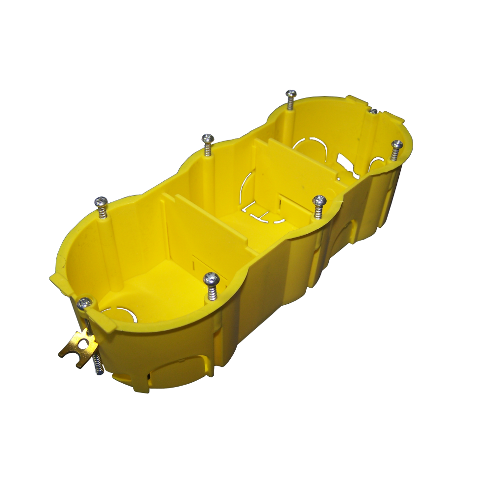 Подрозеточная коробка в стену для суппорта 45х135, желтая  -BX45x135-YL