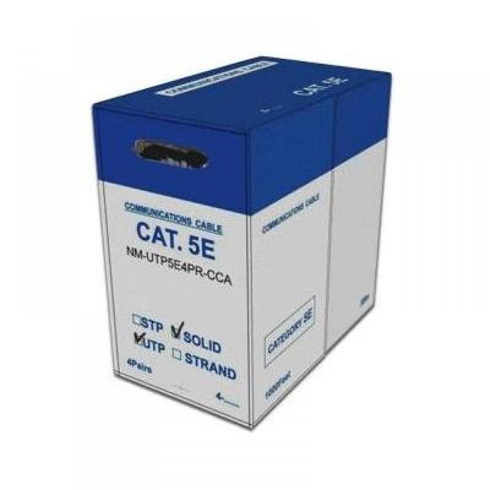 Кабель UTP CCA, 4 пары, Кат. 5e, серый, 305м в кат., NewMax NM-UTP5E4PR-CCA