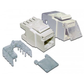 Lanmaster LAN-OK45U5E/180-WH Вставка Keystone RJ-45, категория 5e, белая, со шторкой, 180 градусов, LANMASTER