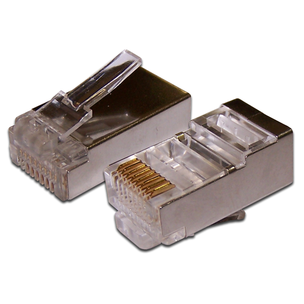Коннектор RJ-45 8P8C FTP Кат. 5e TWT, экранированный, универсальный, 100 шт. в упак. TWT-PL45/S-8P8C