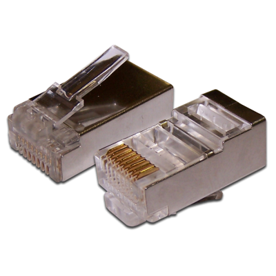 Коннектор RJ-45 8P8C FTP Кат. 5e TWT, экранированный, универсальный, 100 шт. в упак. TWT-PL45/S-8P8C