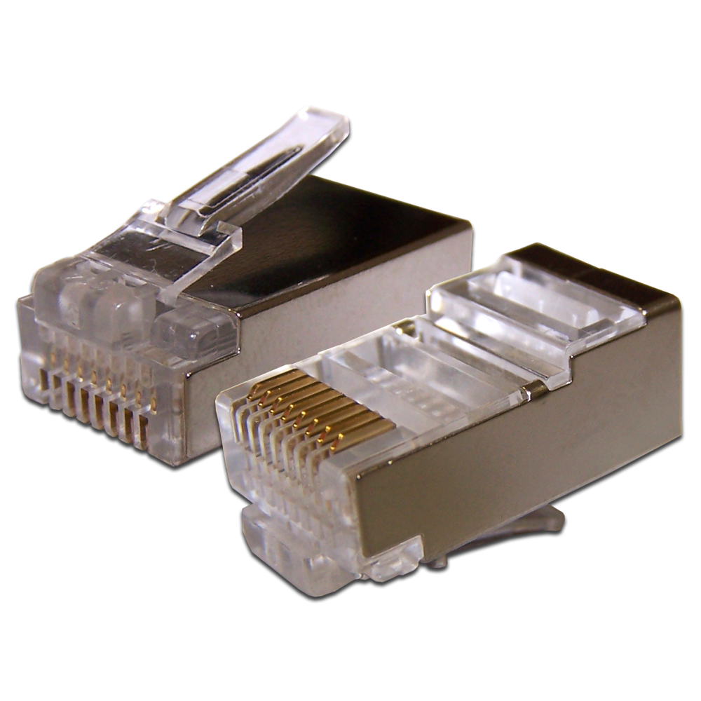 Коннектор RJ-45 8P8C FTP Кат. 6 TWT, экранированный, универсальный, 100 шт. в упак. TWT-PL45/S-8P8C-6