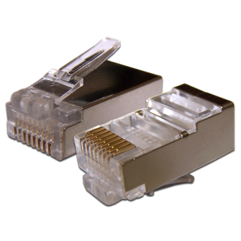 Коннектор RJ-45 8P8C FTP Кат. 6 TWT, экранированный, универсальный, 100 шт. в упак. TWT-PL45/S-8P8C-6