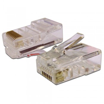 Коннектор RJ-45 8P8C UTP Кат. 6 TWT, универсальный, 100 шт. в упак. TWT-PL45-8P8C-6