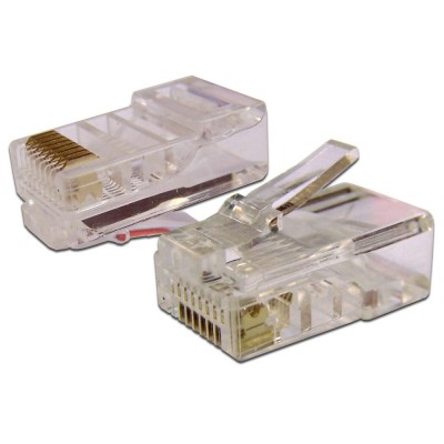 Коннектор RJ-45 8P8C UTP Кат. 6 TWT, универсальный, 100 шт. в упак. TWT-PL45-8P8C-6