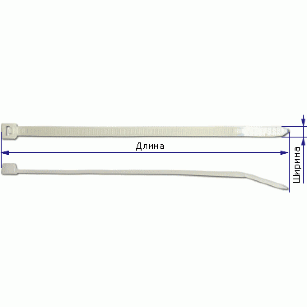 Стяжка TWT пластиковая нейлоновая 3,6х292мм, 100шт TWT-CV-292