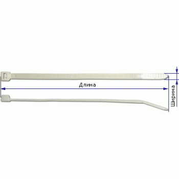 Стяжка TWT пластиковая нейлоновая 3,6х292мм, 100шт TWT-CV-292