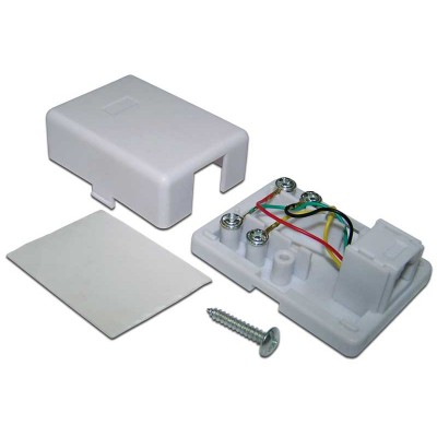 Розетка настенная телефонная, 1 порт RJ12, белая, винтовая, TWT-SS1-12-WH