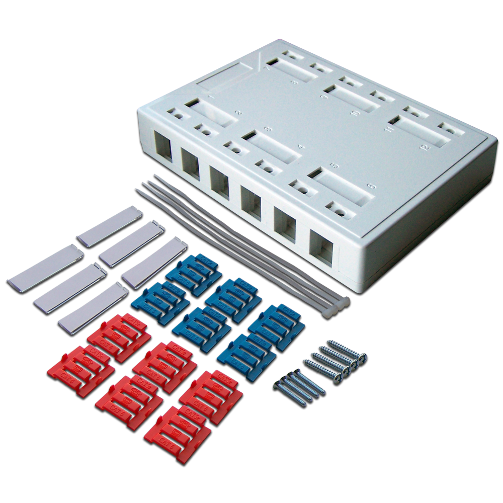 Lanmaster LAN-MB-12K-WH Коробка настенная на 12 кейстоунов, белая, LANMASTER