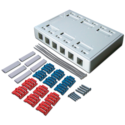 Lanmaster LAN-MB-12K-WH Коробка настенная на 12 кейстоунов, белая, LANMASTER
