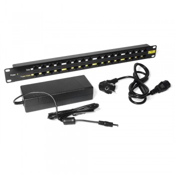 Lanmaster LAN-PP16-POE/A Панель POE, 16 портов, 48V, 7.5W, с адаптером, LANMASTER