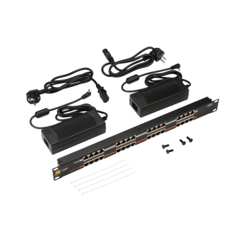 Lanmaster LAN-PP16-POE/A Панель POE, 16 портов, 48V, 7.5W, с адаптером, LANMASTER