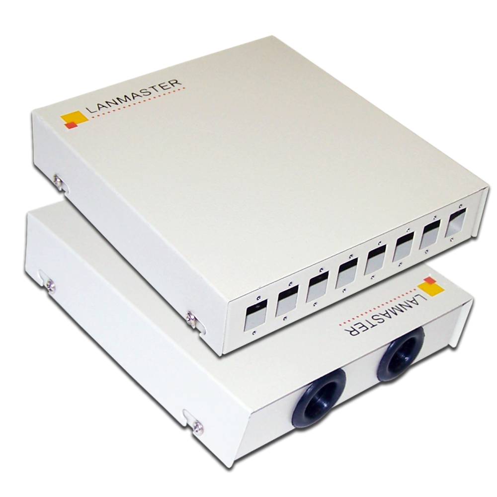 Lanmaster LAN-FOBM-WM-8SC Кросс оптический LANMASTER настенный, металлический, на 8 SC адаптеров