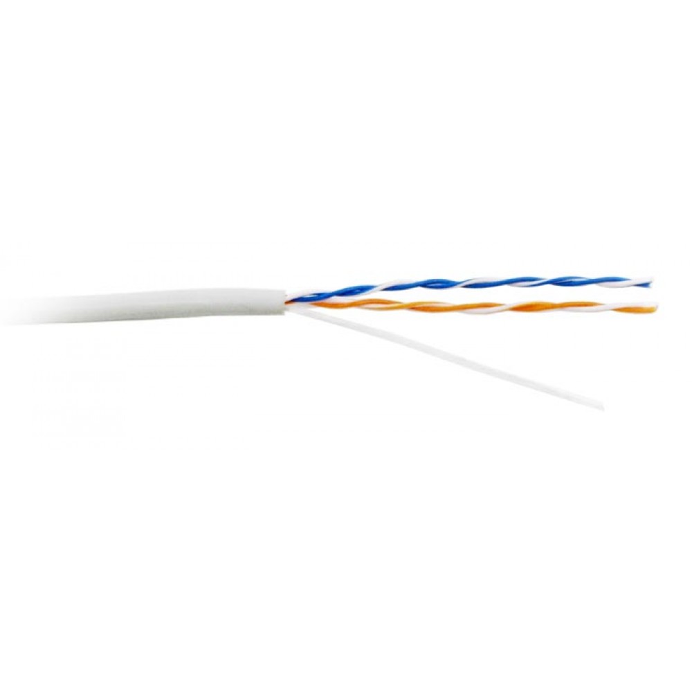 Кабель UTP, 2 пары, Кат. 5e, LSZH, белый, 305м в кат., TWT-5EUTP2-LSZH