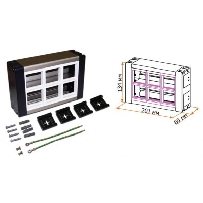 Lanmaster LAN-WA-WBK2-F45/6 Настенный блок, сдвоенный, на 6 модулей Mosaic 45x45