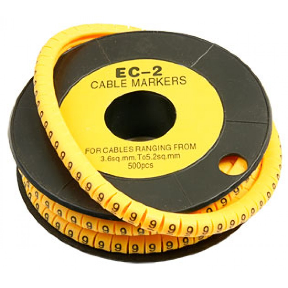 Cabeus EC-2-9 Маркер для кабеля д.7.4мм, цифра 9