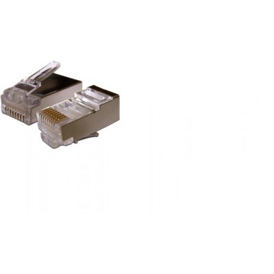 Коннектор RJ-45 8P8C FTP Кат. 6 TWT, экранированный, универсальный, для толстого кабеля, со вставкой, 100 шт. в уп TWT-PL45/S-8P8C-6T