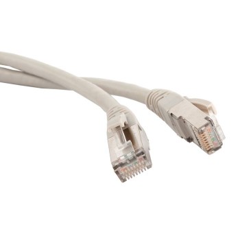 Патч-корд RJ45 - RJ45, 4 пары, FTP, категория 5е, 1 м, серый, TWT TWT-45-45-1.0/S-GY