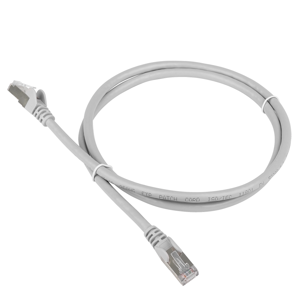 Патч-корд RJ45 - RJ45, 4 пары, FTP, категория 5е, 5 м, серый, TWT TWT-45-45-5.0/S-GY