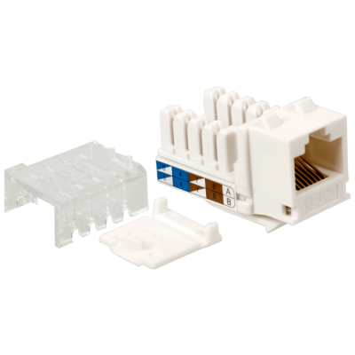 Lanmaster LAN-OK45U5E/90N-WH Модуль Keystone, RJ45, неэкранированный, кат.5E, без шторки, 90 градусов, белый