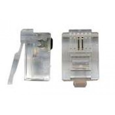Коннектор телефонный RJ-12 6P2C для розетки, TWT, 100 шт. в упак. TWT-PL12-6P2C/100