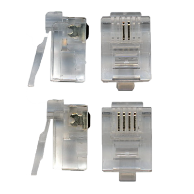 Коннектор телефонный RJ-12 6P4C для розетки, TWT, 100 шт. в упак. TWT-PL12-6P4C/100