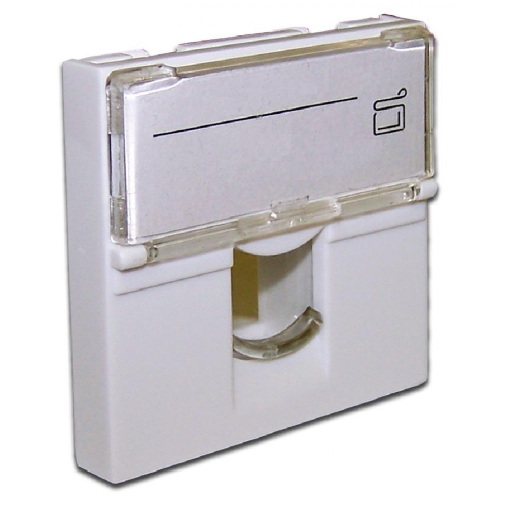 Lanmaster LAN-SIP-23L-WH Вставка 45x45 на 1 кейстоун, со шторкой, маркировкой, белая, LANMASTER