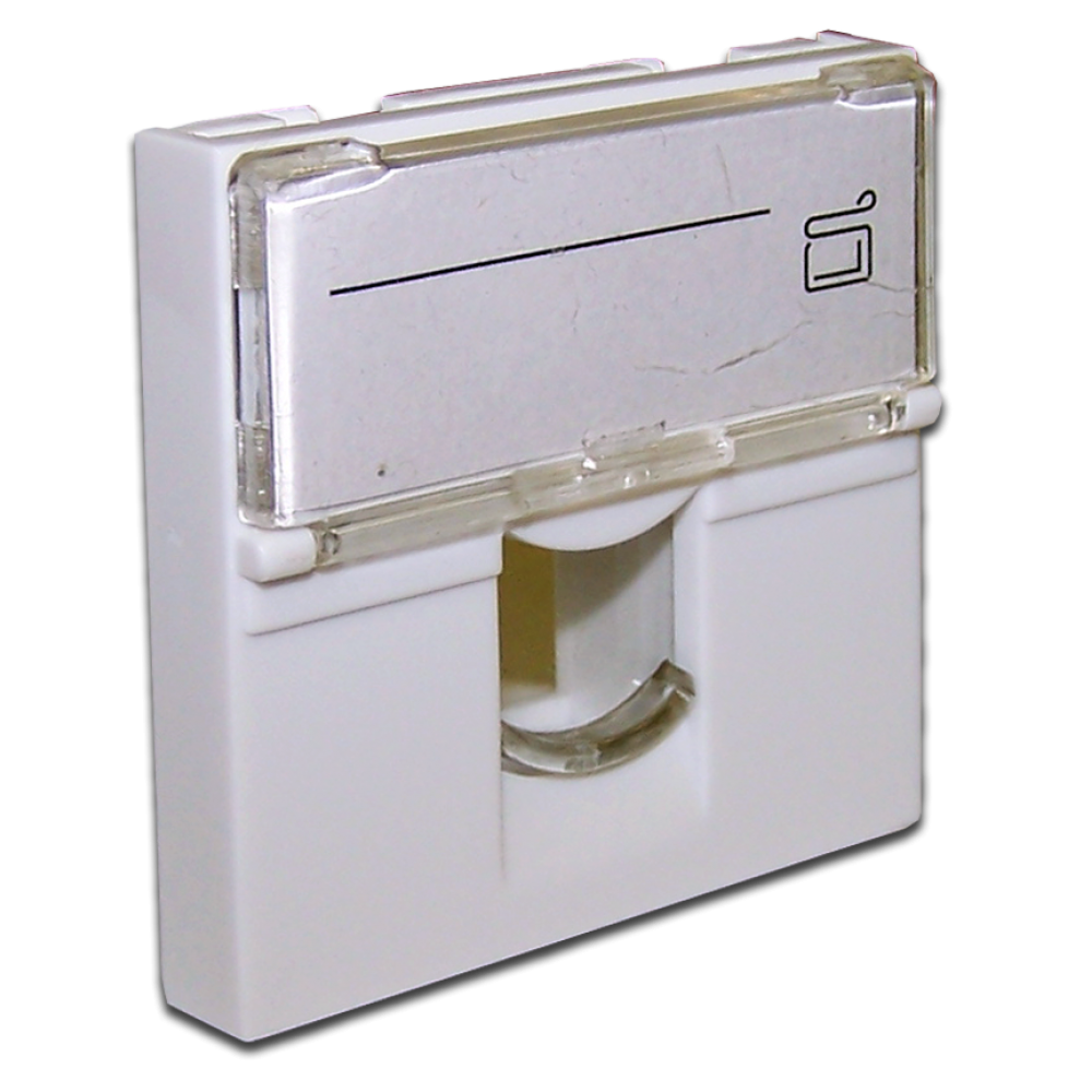 Lanmaster LAN-SIP-23L-WH Вставка 45x45 на 1 кейстоун, со шторкой, маркировкой, белая, LANMASTER