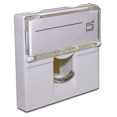 Lanmaster LAN-SIP-23L-WH Вставка 45x45 на 1 кейстоун, со шторкой, маркировкой, белая, LANMASTER