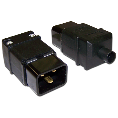 Lanmaster LAN-IEC-320-C20 Вилка электрическая кабельная, IEC 60320, C20, 16A, 250V, разборная, черная, LANMASTER