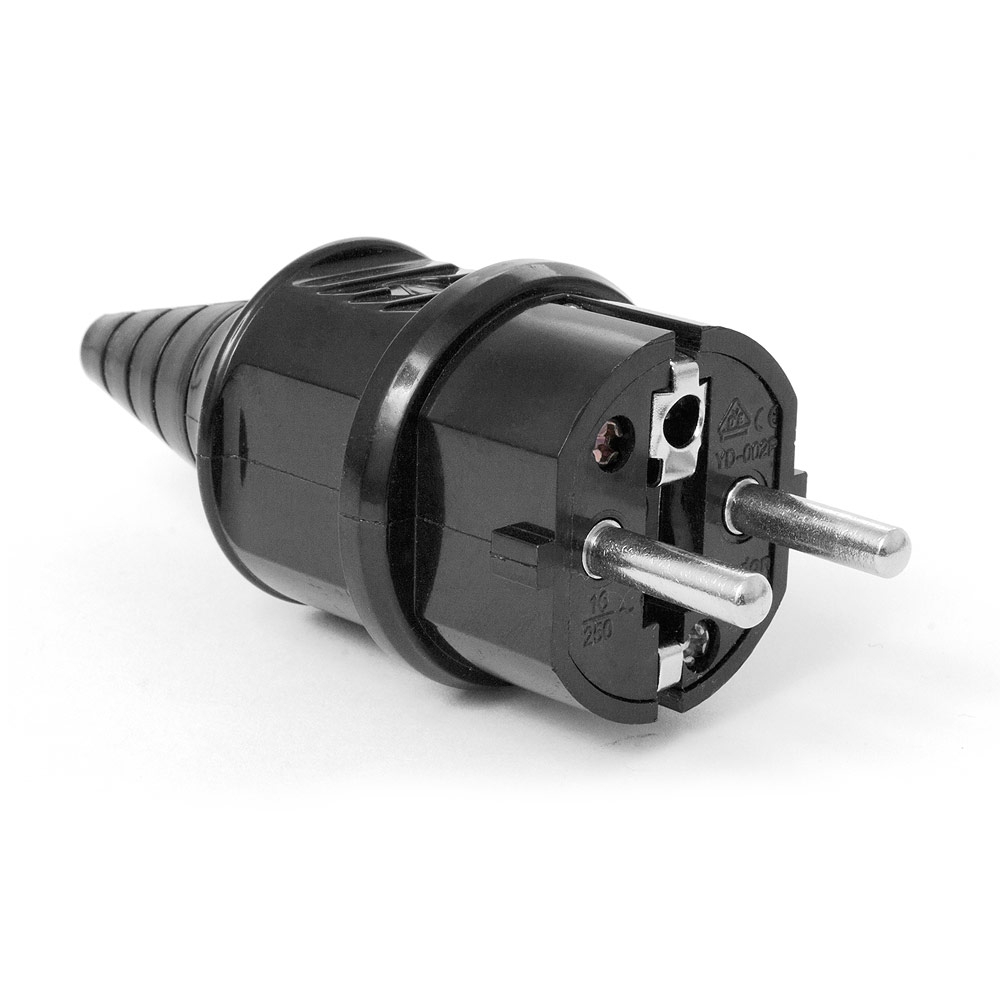 Lanmaster LAN-CEE-7/7-180 Вилка электрическая кабельная, нем. ст., 2К+З, 16A, 250V, разборная, черная, LANMASTER