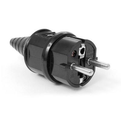 Lanmaster LAN-CEE-7/7-180 Вилка электрическая кабельная, нем. ст., 2К+З, 16A, 250V, разборная, черная, LANMASTER