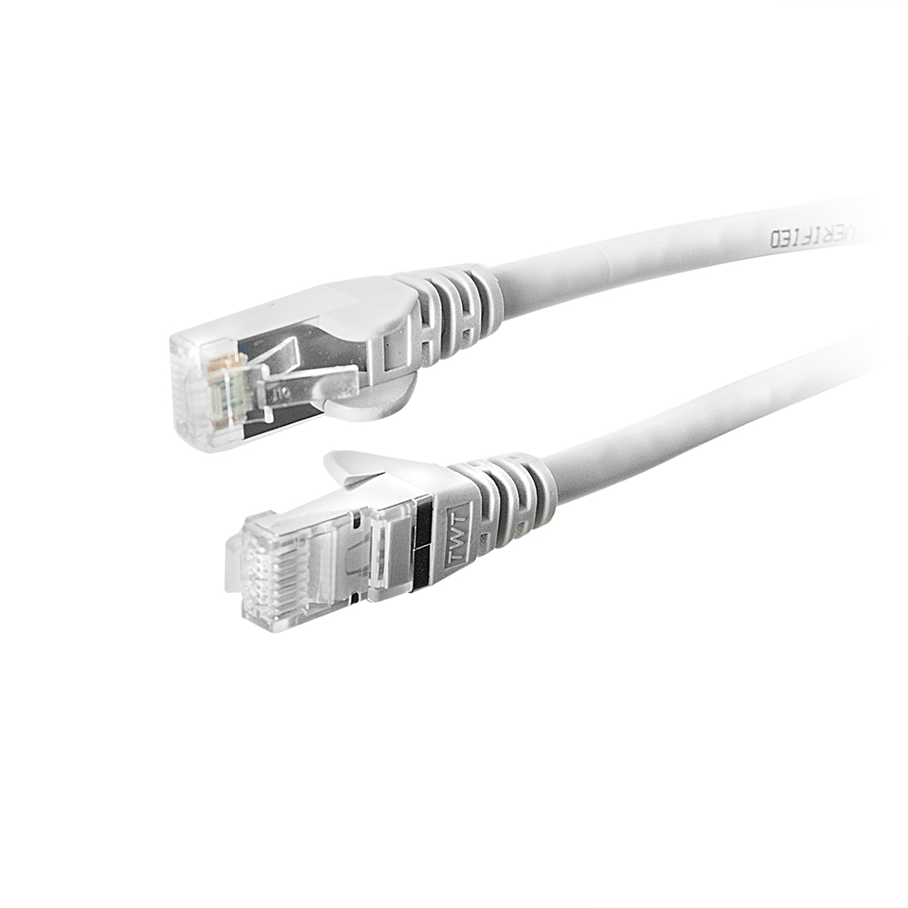Патч-корд RJ45 - RJ45, 4 пары, FTP, категория 6, 3 м, серый, TWT-45-45-3.0/S6-GY