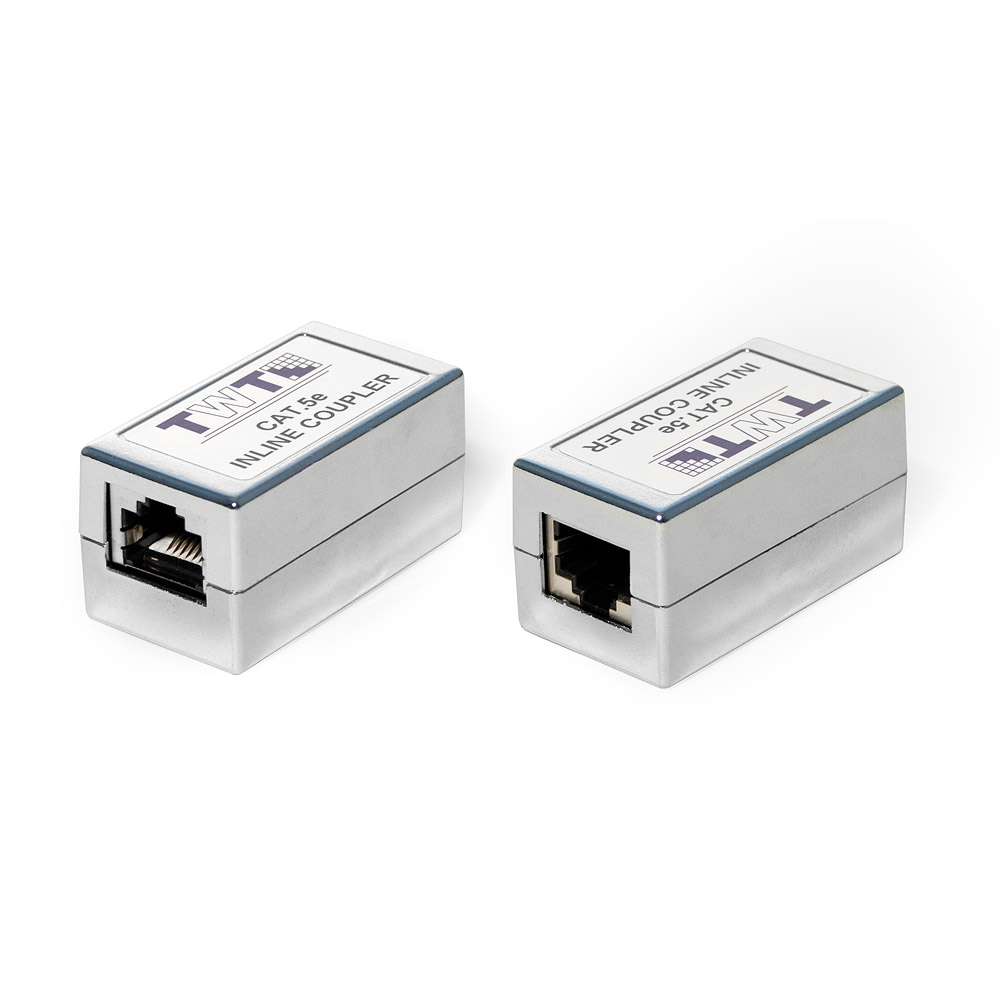 Соединитель 2-х портов RJ-45, экранированный, категории 5е TWT-CP45STP5E