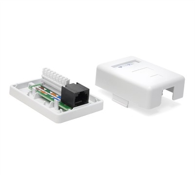 Розетка настенная, 1 порт RJ-45, категория 6, белая, TWT TWT-SM1-45/6-WH